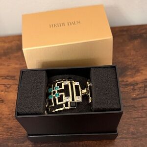 Heidi Daus Gold and Teal Geometric Bracelet